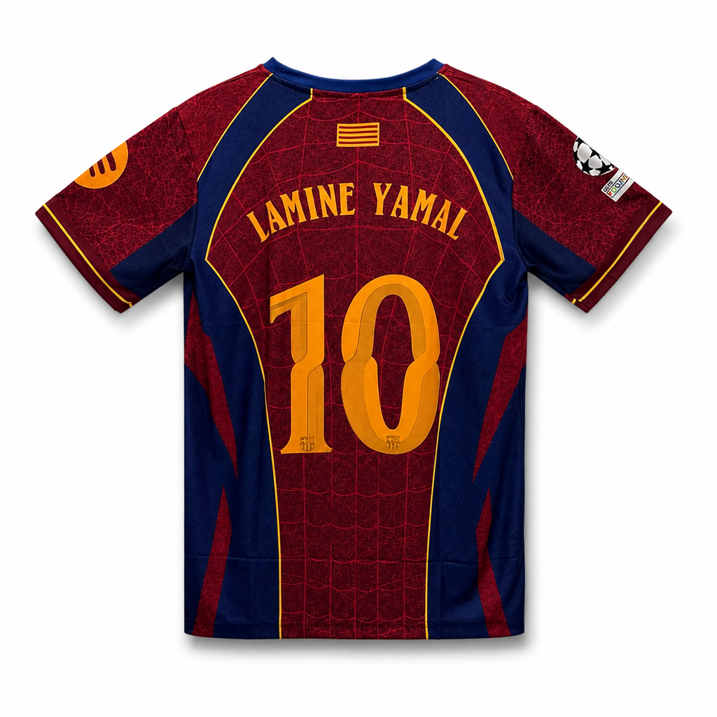 Barcelona Spider-Man Lamine Yamal #10 Football Jersey  Embroidery logos