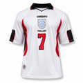 Beckham-07 England 1998 Home Half Sleeve Embroidery Jersey