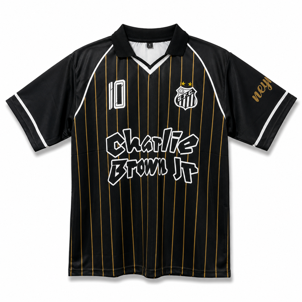 Neymar-10 Santos Special Edition Five Sleeve With Collar And Embroidery