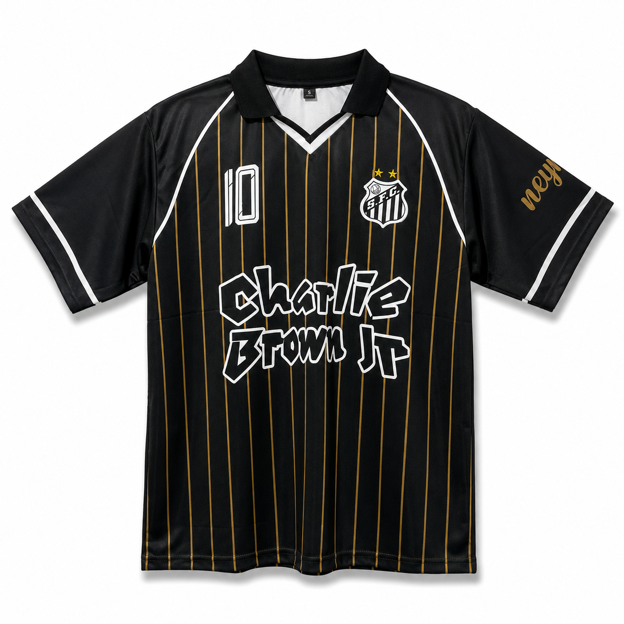 Neymar-10 Santos Special Edition Five Sleeve With Collar And Embroidery