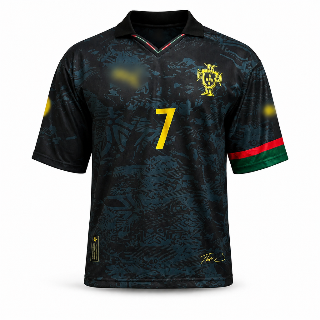 Portugal Black Away Jersey 2025/26 #7 Ronaldo Fan Edition Football Jersey