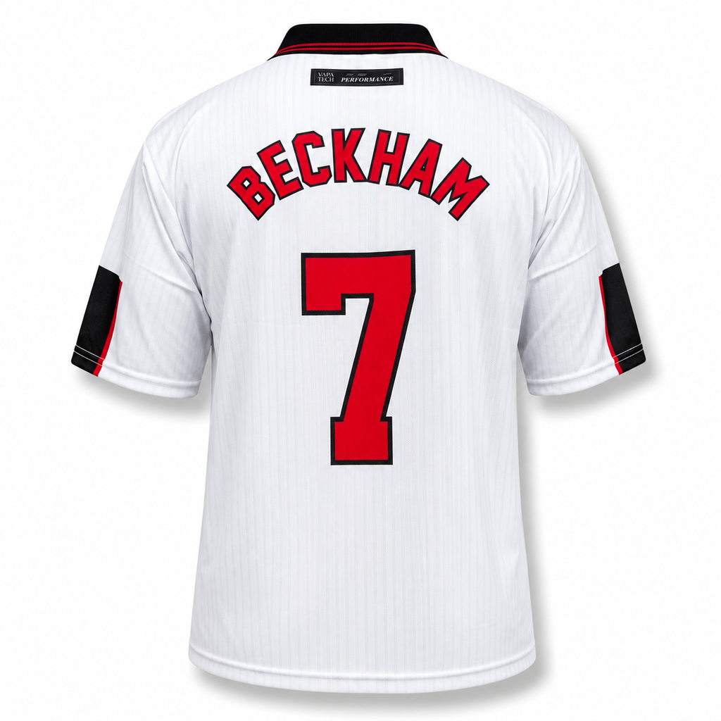 Beckham-07 England 1998 Home Half Sleeve Embroidery Jersey
