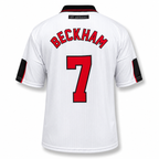 Beckham-07 England 1998 Home Half Sleeve Embroidery Jersey