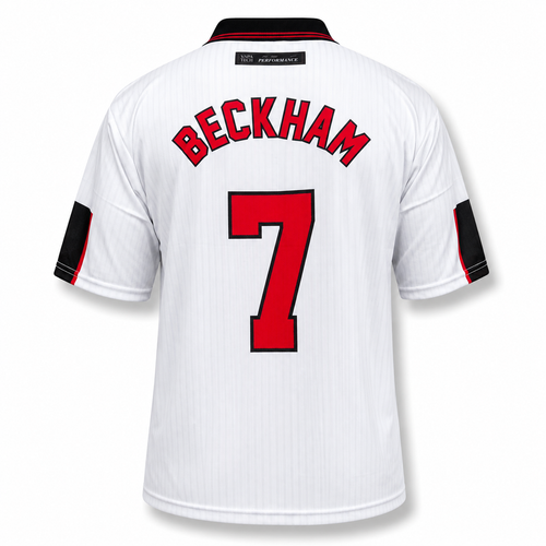 Beckham-07 England 1998 Home Half Sleeve Embroidery Jersey