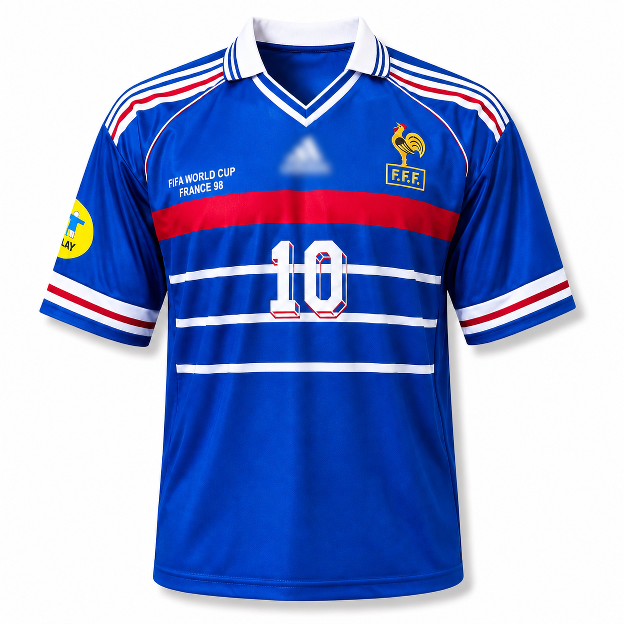 Zidane-10 France 1996/97 five sleeve with collar