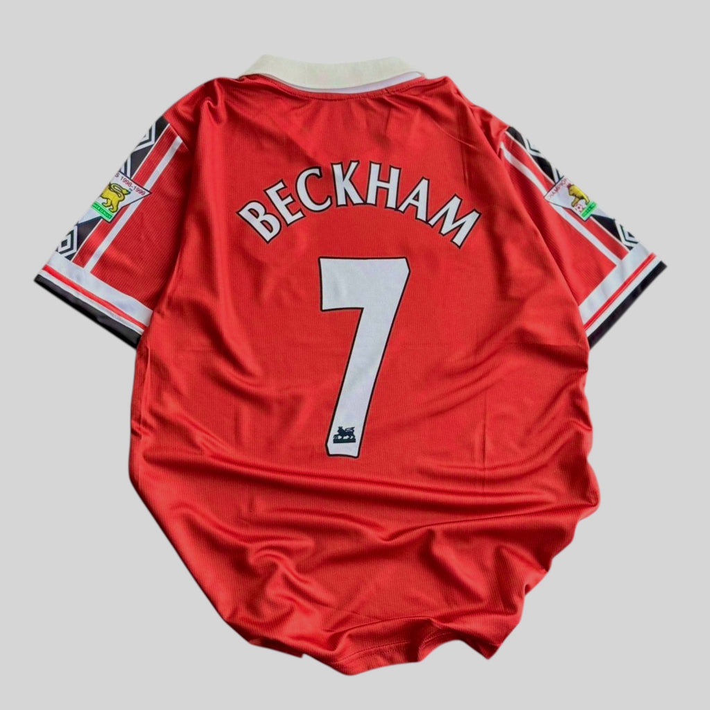 Beckham-07 Manchester United 1998/99 Half Sleeve Embroidery Jersey